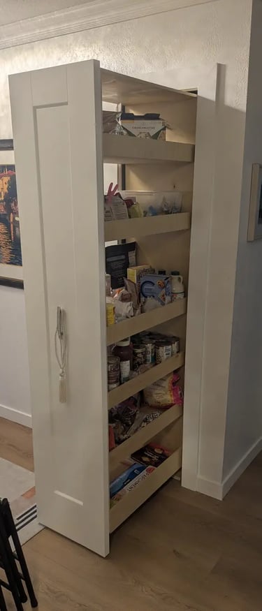 Rollout Pantry finished, and filled with plenty of room to spare for more