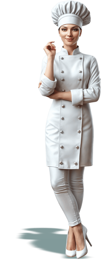 Chef sorridente ao lado do formulário de contato – TV Cardápio para hotéis e restaurantes