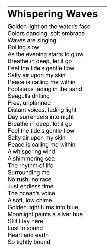 a written poem or songtext
