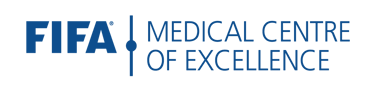 Logo de FIFA Medical Centre of Excellence, institución de referencia en medicina deportiva y fisioterapia.