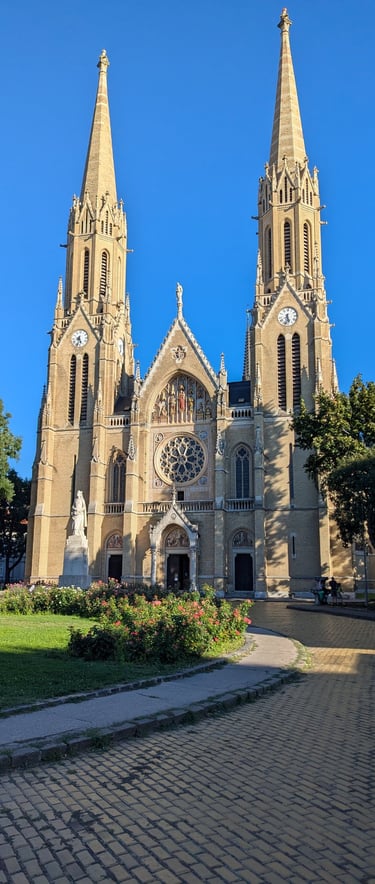 The Árpád-házi Plébániatemplom, a Gothic historical building in Budapest, Hungary