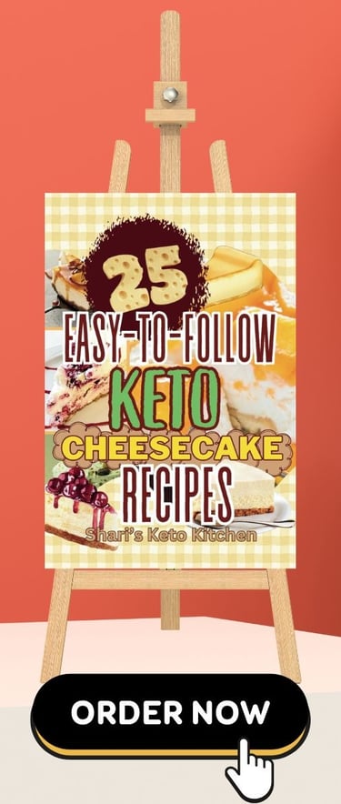 a sign that says easy to follow keto cheesecake recipe