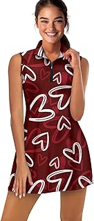 a woman in a red dress with hearts on it
