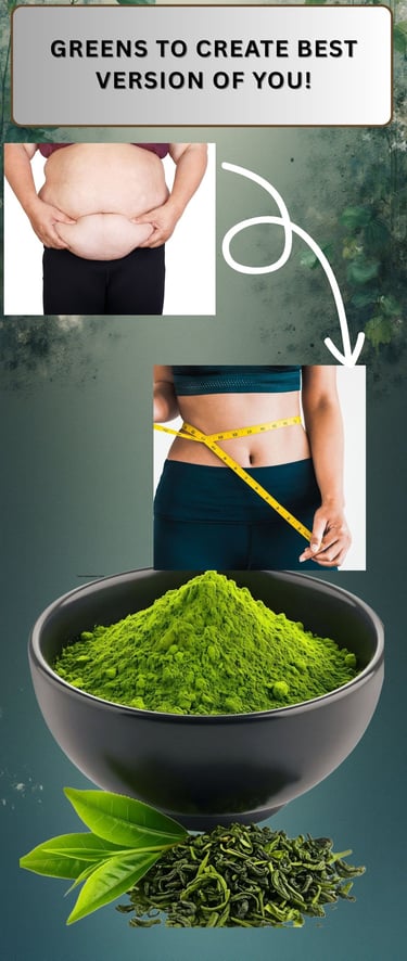 “Green powder” a supplement made from dried and powdered vegetables, fruits, herbs, algae
