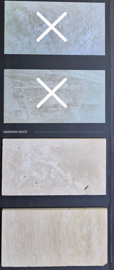 Trawertyn kolory kolor odcienie kolorystyka bianco, classico, silver, ivory, kremowy, navona, noce