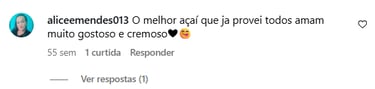 Cliente demonstrando satisfação na compra dos produtos da Açaí Mais Brasil 