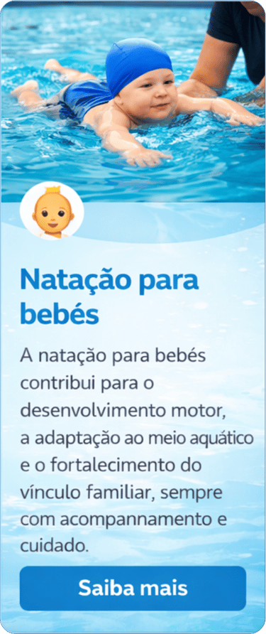 Natação para bebês no Clube AQUA em Cidade Ocidental