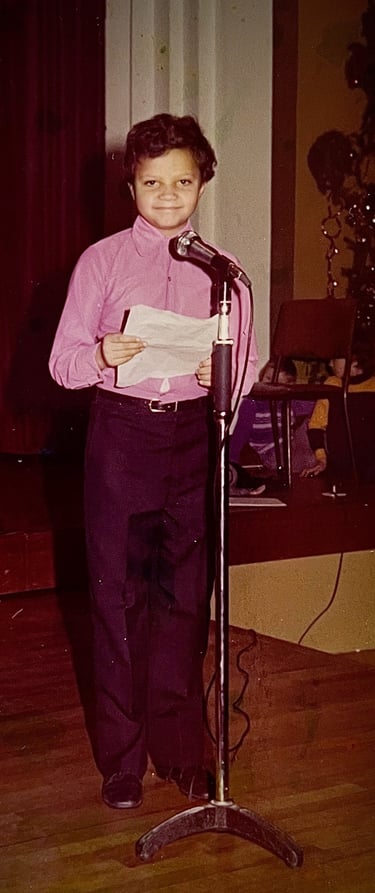 Jon Yon performing on stage at a young age