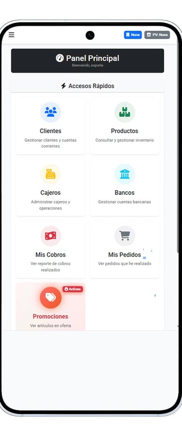 Panel Principal de la App de Pedidos