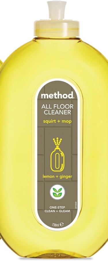 three bottles of method to clean the kitchen