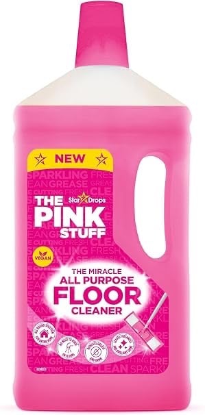 a pink bottle of pink liquid cleaner