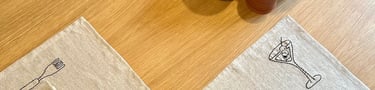 Manteles individuales 100% lino bordados a mano
