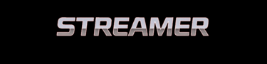 a black and white logo with the word streamer