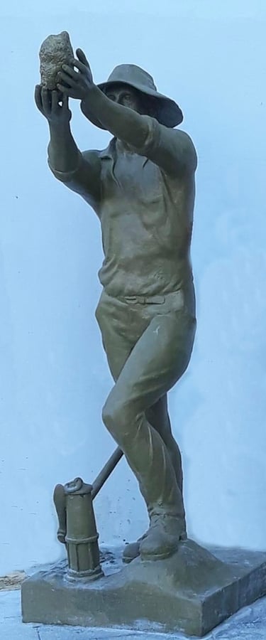 The Golden Nugget. Mark J Hammond Statue. Ashfield NSW