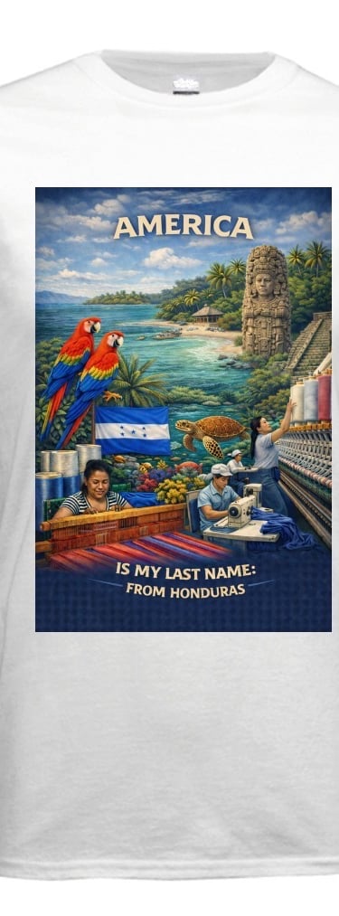 America is my Last Name, from Honduras-Apparel Short T