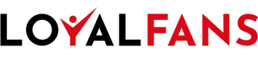 The word Loyalfans in red and black