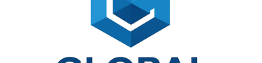 Company logo for 'GLOBAL CORP' with a hexagonal geometric icon in shades of blue.