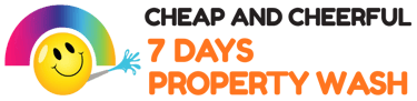Logo cheap and cheerful 7 days property wash.