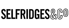 Official Selfridges & Co logo in bold black typography on a white background for retail branding.