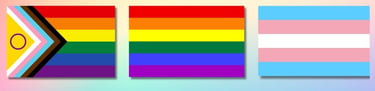 LGBTQIQA+ core pride flags