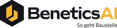 Logo der Firma benetics ai. So geht Baustelle