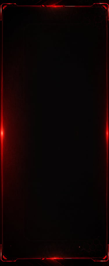 Red neon glowing frame on a black textured background for gaming and technology aesthetics.