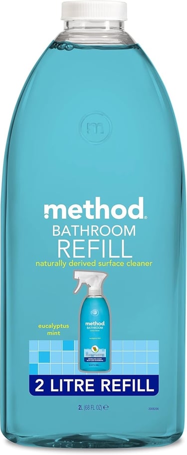 a bottle of method to clean a bathroom