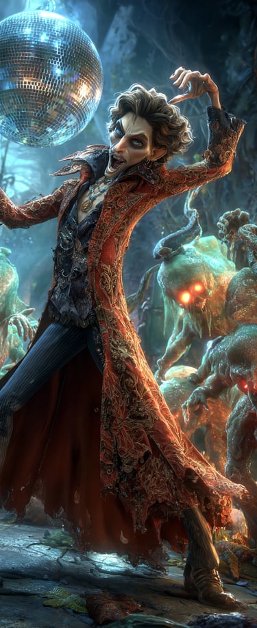 dancing ghoul on a haunted dance floor