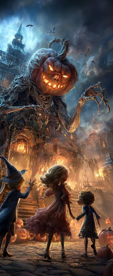 Scary halloween night pumpkin