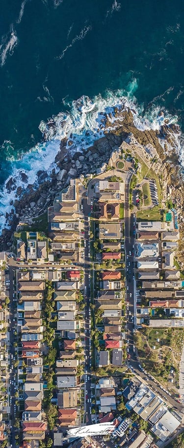 Aerial view of the randwick council housing suburb at Coogee, Maroubra, Clovelly