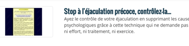 stop a l'éjaculation précoce