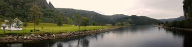 The banks of the Osterfjord in Norway