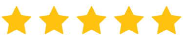 five gold stars highlighting a review