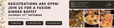 Register Now for the Monthly Open Buffet by Lea Catering and Event in Mauritius.