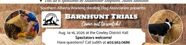 Barnhunt Trials, August 2026, SAWDHA, Cowley