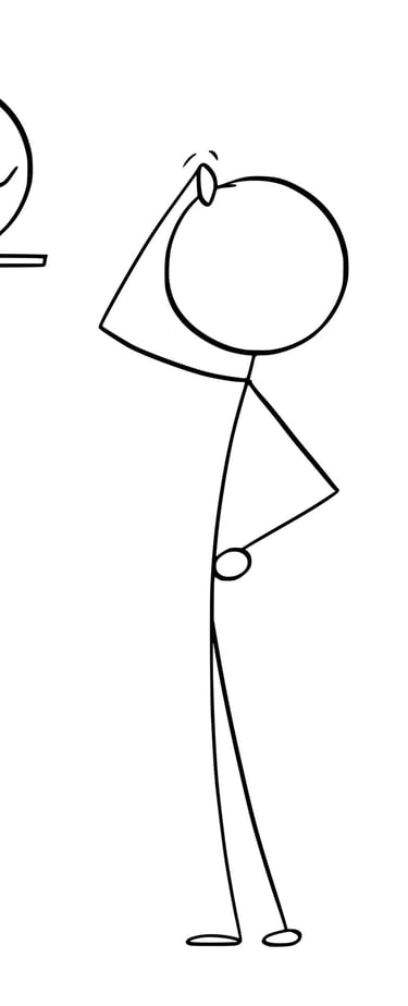 stickman qui se gratte la tête