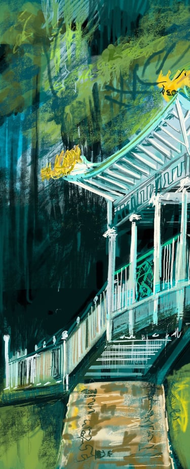 Chinese Bridge Dumfries House - Digital Drawing