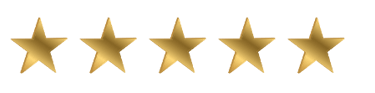 five gold stars on a black background
