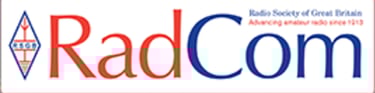 A logo for RadCom, the magazine for members of the Radio Society of Great Britain