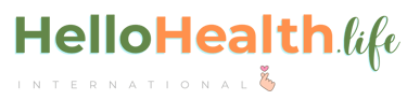 HelloHealth.life International logo with green and orange text and a heart hand gesture icon.