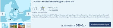 Mein Schiff Deal - Kiel nach Kopenhagen