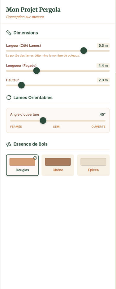 configurateur Pergola