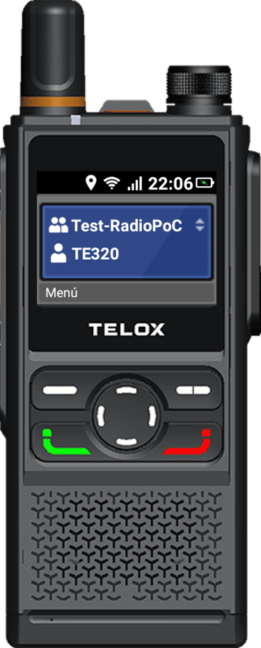 Radio PoC 4G LTE Telox TE320 resistente al agua IP67 para seguridad y logística