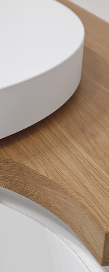 plan de travail arrondi bois