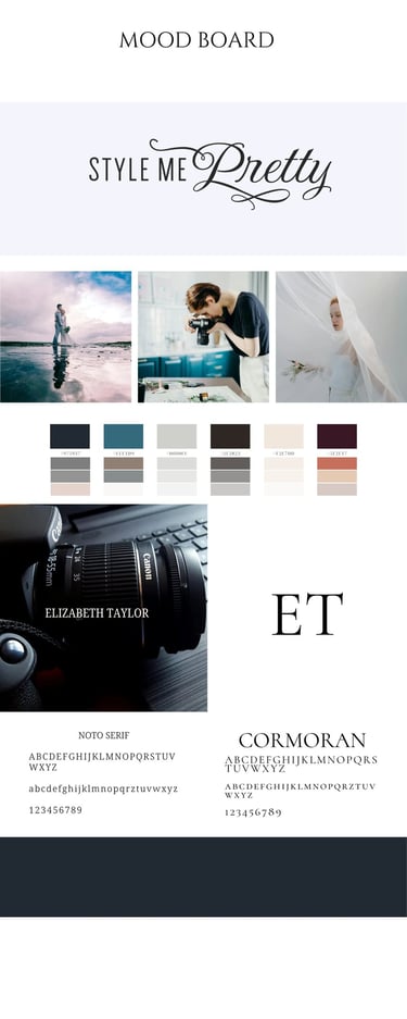 luxury web design for wedding professionals: wedding photographers inspiration page