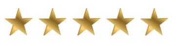 five gold stars on a black background