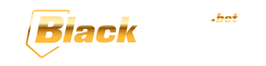 a black and gold logo with the words black and white