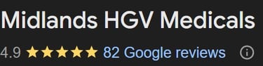 Midlands HGV Medicals Google Reviews