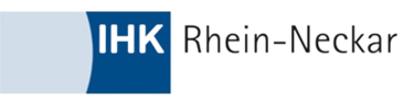 Logo der IHK Rhein-Neckar in blau und weiß