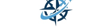 The Minnesota Way logo, an eight point blue and white northern star and compass light blue swoosh